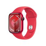 Apple Watch Series 9 41mm červený hliník s červeným sportovním řemínkem S/M