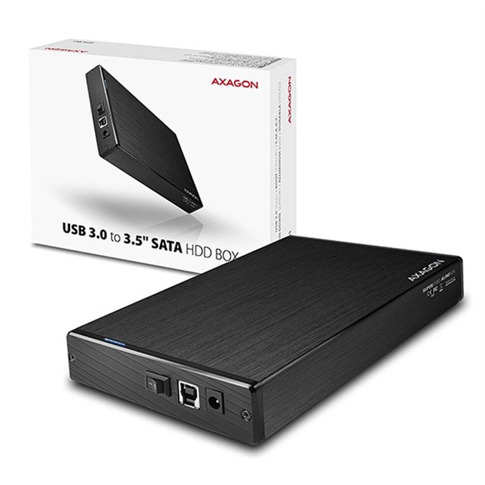 AXAGO ALINEbox, externí box na 3.5" SATA disk, USB 3.0, černý