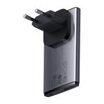 Baseus GAN5 Pro Ultratenký rychlonabíjecí adaptér USB-C + USB-A 65W, šedá
