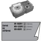 Casio originální páska do tiskárny štítků, Casio, XR-9SR1, černý tisk/stříbrný podklad, nelaminovaná, 8m, 9mm