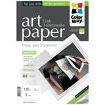 COLORWAY nažehlovací papír/ na  ART/ textil/ 120g/m2, A4/ 5 listů