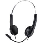 Genius HS-220U, headset, náhlavní, drátový, ovládání hlasitosti, USB, černo-stříbrný