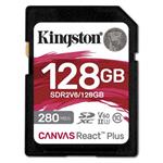 Kingston Canvas React Plus V60 128GB SDXC karta, UHS-II U3 V60, 280R/100W