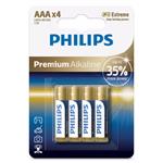 Philips Premium Alkaline AAA baterie, 1.5V, 4ks