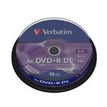 Verbatim DVD+R DL Matt Silver, 8.5GB, 8x, 10ks, spindle