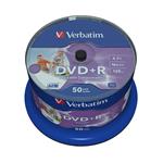 Verbatim DVD+R Wide Printable, 4.7GB, no ID, 16x, 50ks, spindle