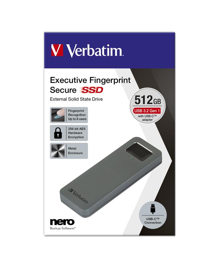 Verbatim Store ´n´ Go Portable 512GB externí SSD, USB 3.0, FPR, černý
