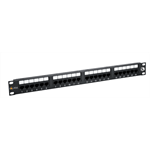 19" Patch panel Solarix 24xRJ45 CAT5E UTP černý 150MHz