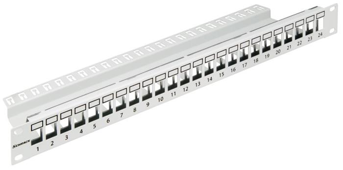 19" patchpanel pro 24 modulu SFA/SFB, neosazený, 1U,RAL 7035