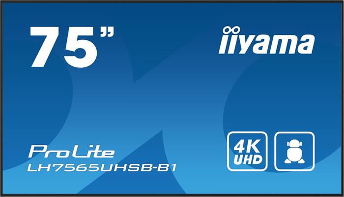 75" iiyama LH7565UHSB-B1:IPS,4K UHD,Android,24/7