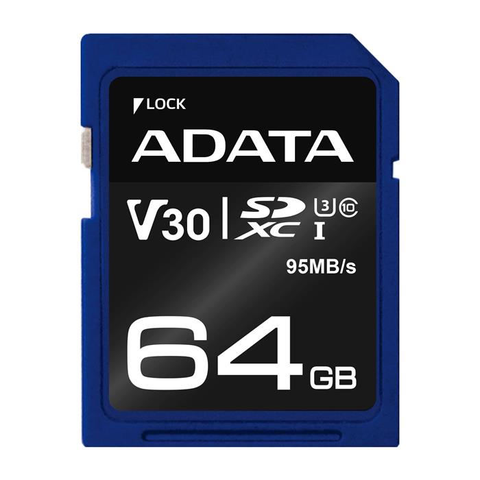 ADATA 64GB SDXC karta, UHS-I U3, V30, 95R/60W