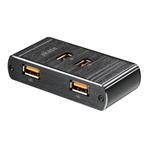 AKASA 17W USB nabíječka, 4x USB, hliníková, černá