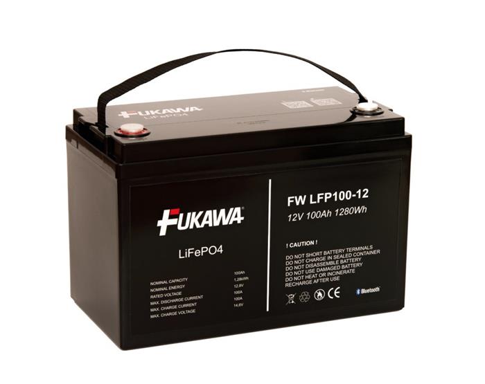 akumulátor FUKAWA FW LFP100-12 (12,8V;100Ah;1280Wh;M8; BMS;Bluetooth) LiFePo4