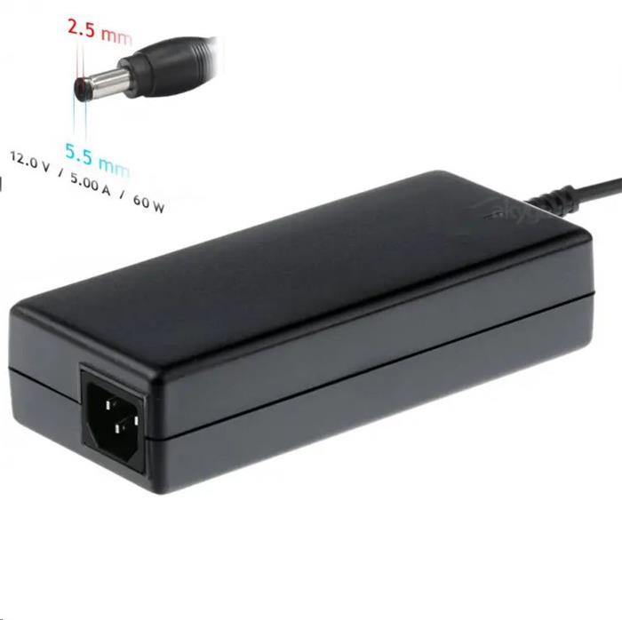 Akyga Nabíječka na notebook 12V/5A 60W 5.5 x 2.5 mm pro Mini PC, LED