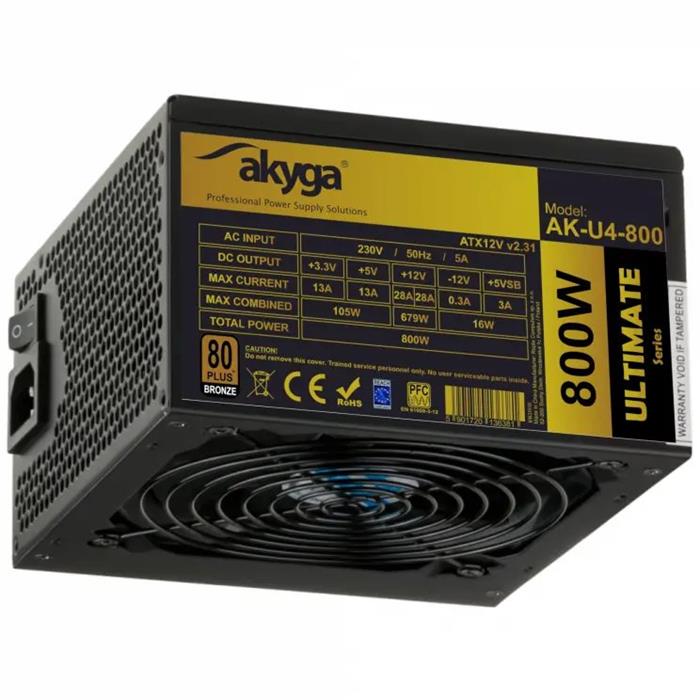 Akyga PC zdroj ATX 800W 80+ Bronze