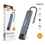 Aligator Dokovací stanice USB-C / Hub 8v1 (USB-C / 2xUSB / SD / MicroSD/ HDTV / RJ45)