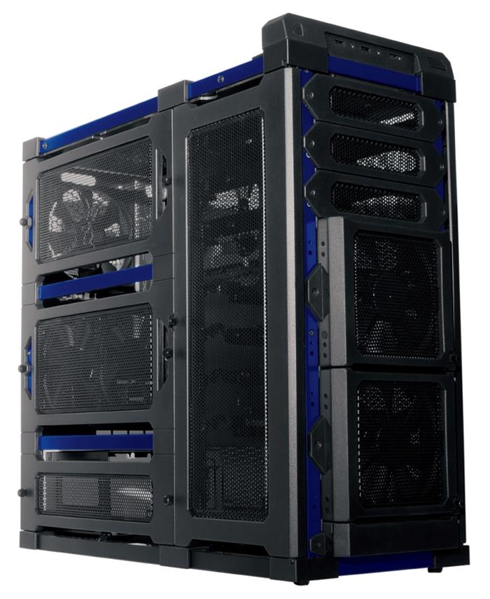 Antec miditower Lanboy Air Blue, ATX, modular, black-blue, 3xUSB3.0, bez zdroje