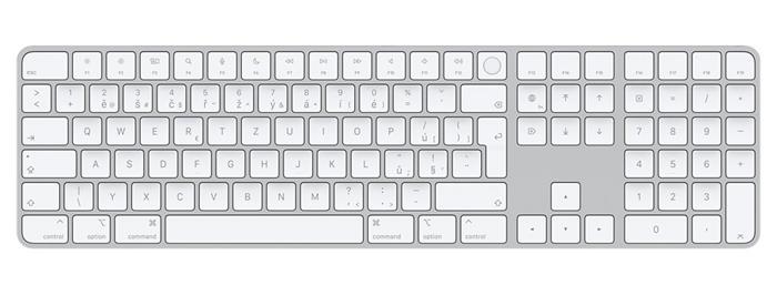 Apple Magic Keyboard s Touch ID a číselnou klávesnicí - česká