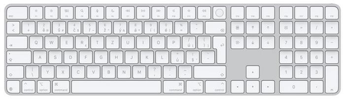 Apple Magic Keyboard s Touch ID a číselnou klávesnicí - Czech - bílé klávesy