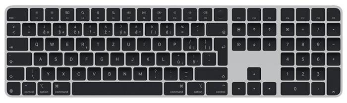 Apple Magic Keyboard s Touch ID a číselnou klávesnicí - Czech - černé klávesy