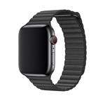 Apple Watch 44mm černý kožený řemínek – velký 