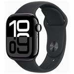 Apple Watch Series 10 42mm Jet Black Aluminium Case with Black Sport Band - M/L