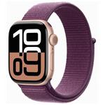 Apple Watch Series 10 42mm Rose Gold Aluminium Case with Plum Sport Loop