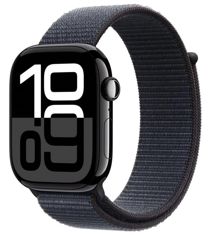 Apple Watch Series 10 46mm Jet Black Aluminium Case with Ink Sport Loop