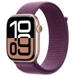 Apple Watch Series 10 46mm Rose Gold Aluminium Case with Plum Sport Loop