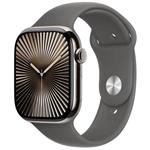 Apple Watch Series 10 Cellular 42mm Natural Titanium Case with Stone Grey Sport Band - M/L