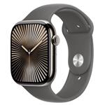 Apple Watch Series 10 Cellular 42mm Natural Titanium Case with Stone Grey Sport Band - S/M