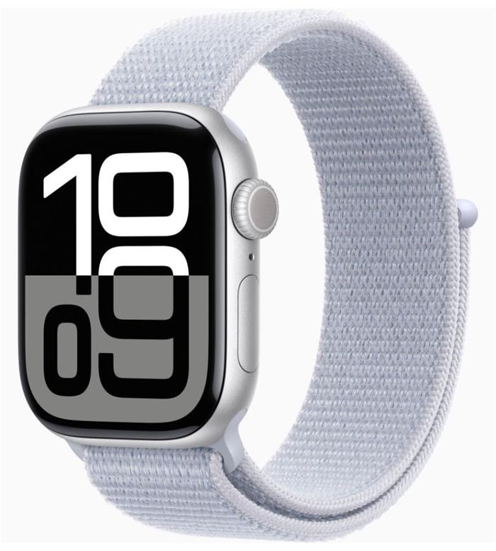 Apple Watch Series 10 Cellular 42mm Silver Aluminium Case with Blue Cloud Sport Loop