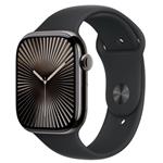 Apple Watch Series 10 Cellular 42mm Slate Titanium Case with Black Sport Band - M/L