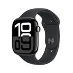 Apple Watch Series 10 Cellular 46mm Jet Black Aluminium Case with Black Sport Band - S/M