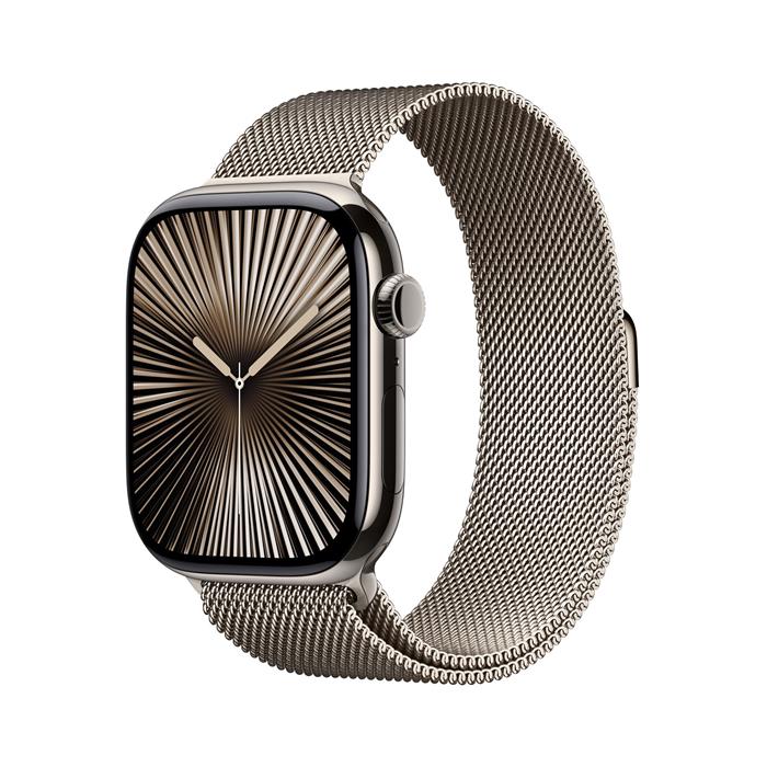 Apple Watch Series 10 Cellular 46mm Natural Titanium Case with Natural Milanese Loop - M/L