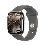 Apple Watch Series 10 Cellular 46mm Natural Titanium Case with Stone Grey Sport Band - S/M