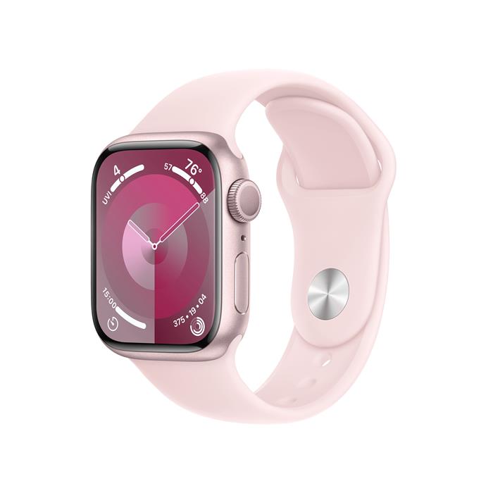 Apple Watch Series 9 41mm Růžový hliník se světle růžovým sportovním řemínkem M/L