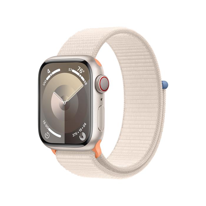 Apple Watch Series 9 Cellular 41mm Hvězdně bílý hliník s hvězdně bílým sportovním provlékacím řemínk