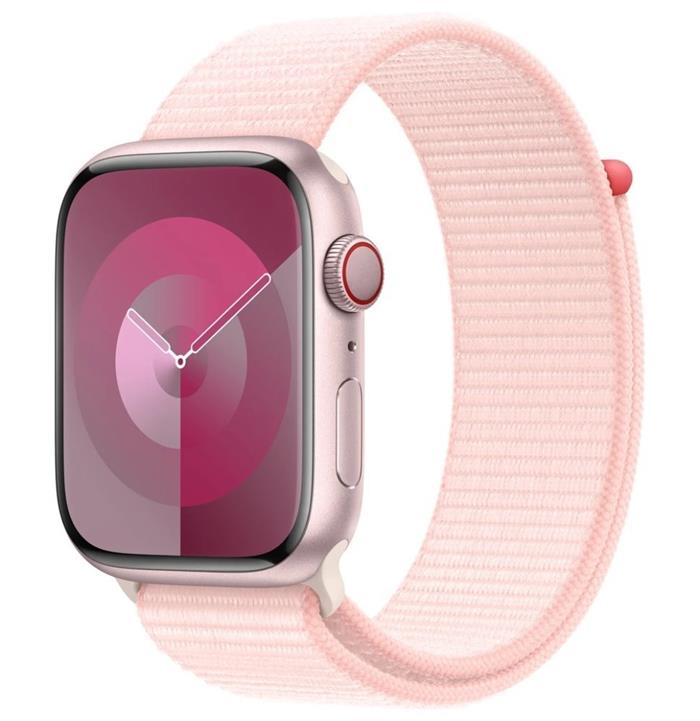 Apple Watch Series 9 Cellular 45mm Růžový hliník se světle růžovým provlékacím řemínkem