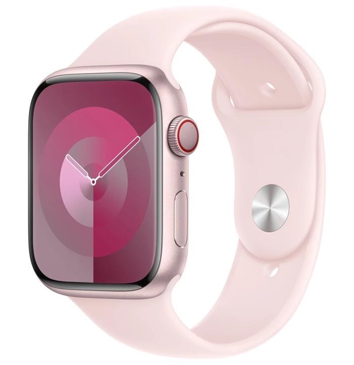 Apple Watch Series 9 Cellular 45mm Růžový hliník se světle růžovým sportovním řemínkem S/M