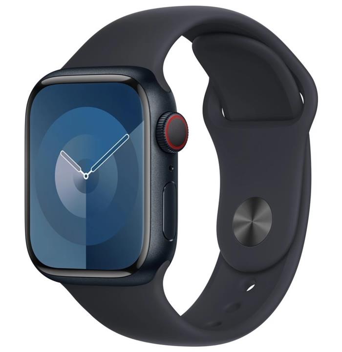 Apple Watch Series 9 Cellular 45mm Temně inkoustový hliník s inkoustovým sportovním řemínkem M/L