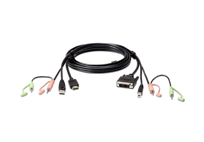 ATEN 1.8M USB HDMI to DVI-D KVM Cable with Audio