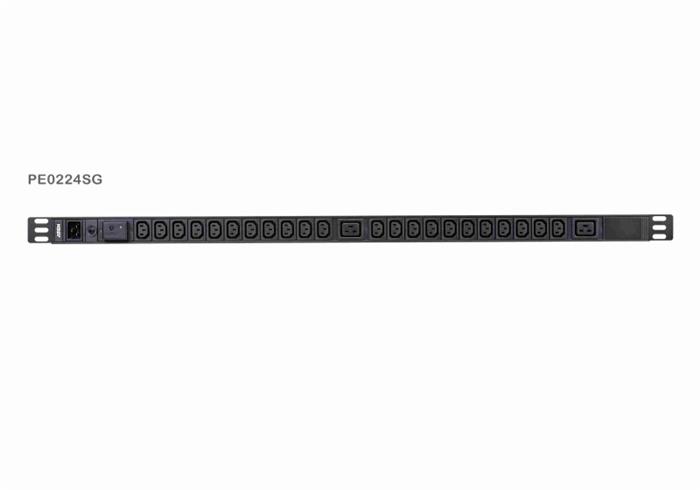 Aten PE0224S 0U Basic PDU s přepěťovou ochranou 16A Vstup C20 Výstup 22xC13 2xC19