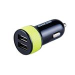 AVACOM nabíječka do auta s dvěma USB výstupy 5V/1A - 3,1A, černo-zelená barva