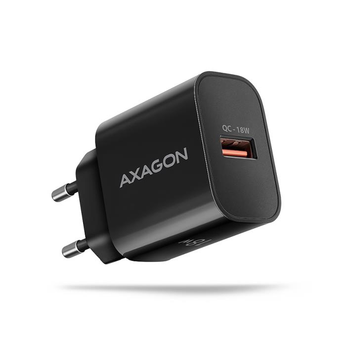 AXAGON ACU-QC18, Nabíječka do sítě 18W, 1x port USB-A, QC3.0/AFC/Apple, černá