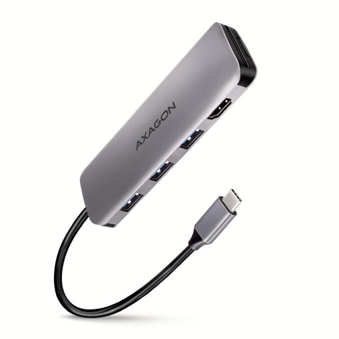 AXAGON HMC-HCR3A, USB 3.0 multiport hub, 3x USB-A, HDMI, SD, USB-C 20cm