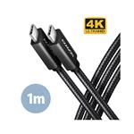 AXAGON kabel USB-C - USB-C SPEED+ USB3.2, PD100W 5A, 4K UHD, opletený, 1m, černý
