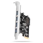 AXAGON PCEU-430RS, PCIe řadič, 4x USB 3.0, SATA napájení, Renesas PD720201