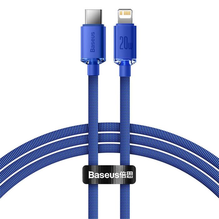 Baseus CAJY000203 Crystal Shine Series Datový Kabel USB-C - Lightning 20W 1,2m Blue