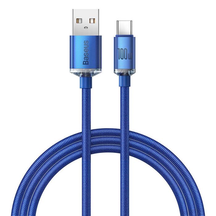 Baseus CAJY000403 Crystal Shine Series Datový Kabel USB - USB-C 100W 1,2m Blue